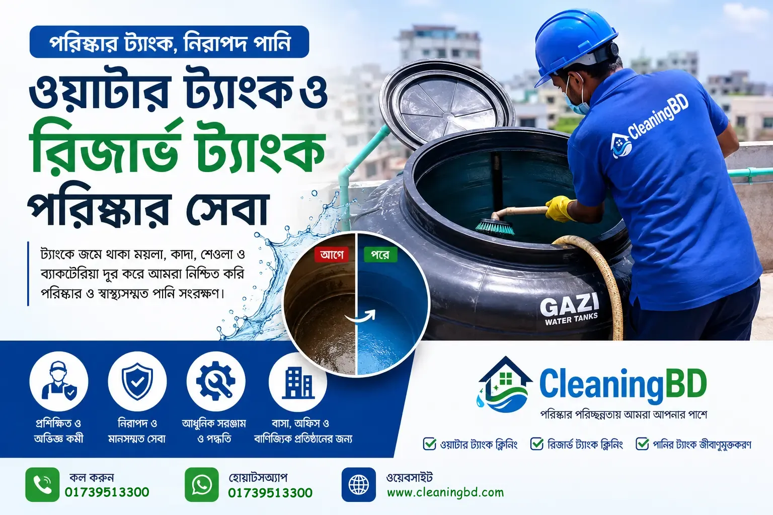 ঢাকার রিজার্ভ ও পানির ট্যাংক পরিষ্কার: নিরাপদ পানি পেতে কেন নিয়মিত ট্যাংক পরিষ্কার জরুরি?